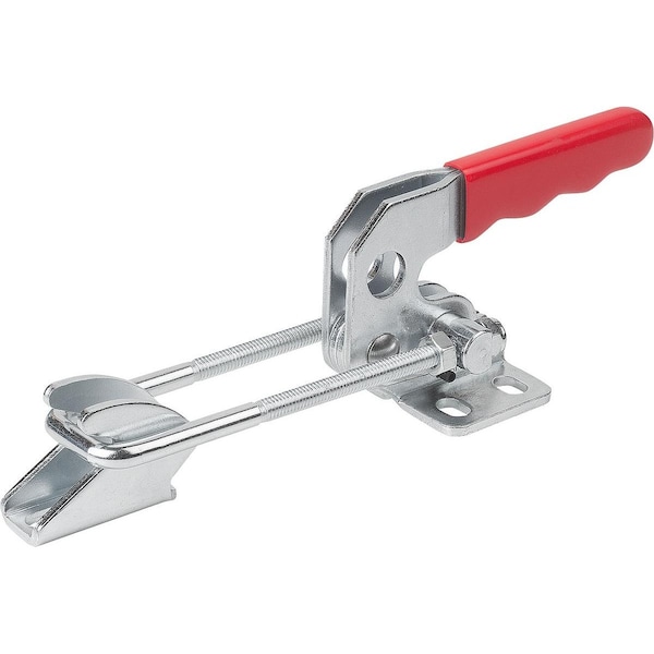Kipp Latch-Action Clamp Horizontal W Fixed Jaw L1=49, 8, Steel Electro Zinc-Plated, Comp:Plastic Comp:Red K1260.04000 - main